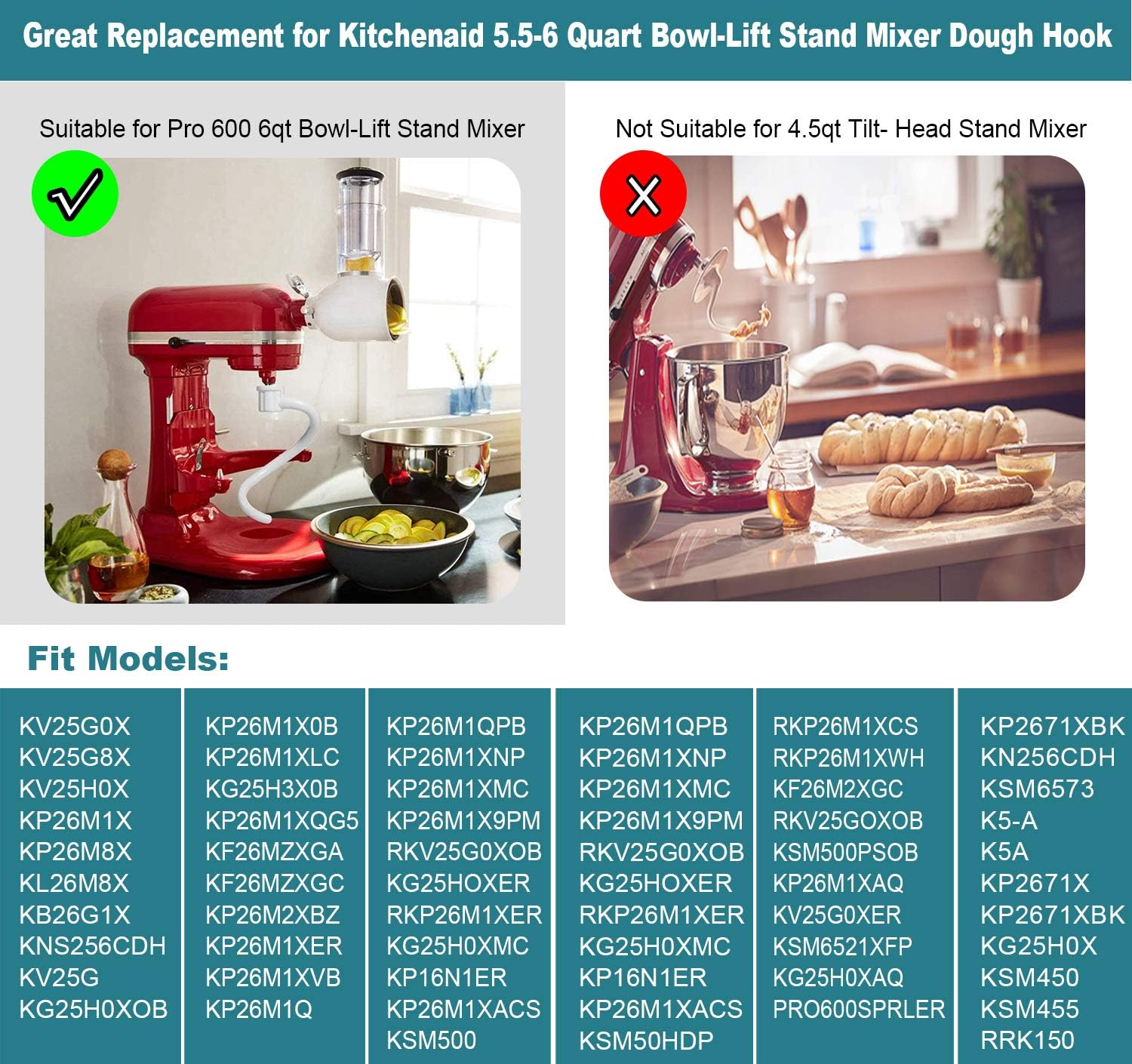 Спиральный крючок для теста с  – обзор и цена Kitchenaid Mixer Pro 600